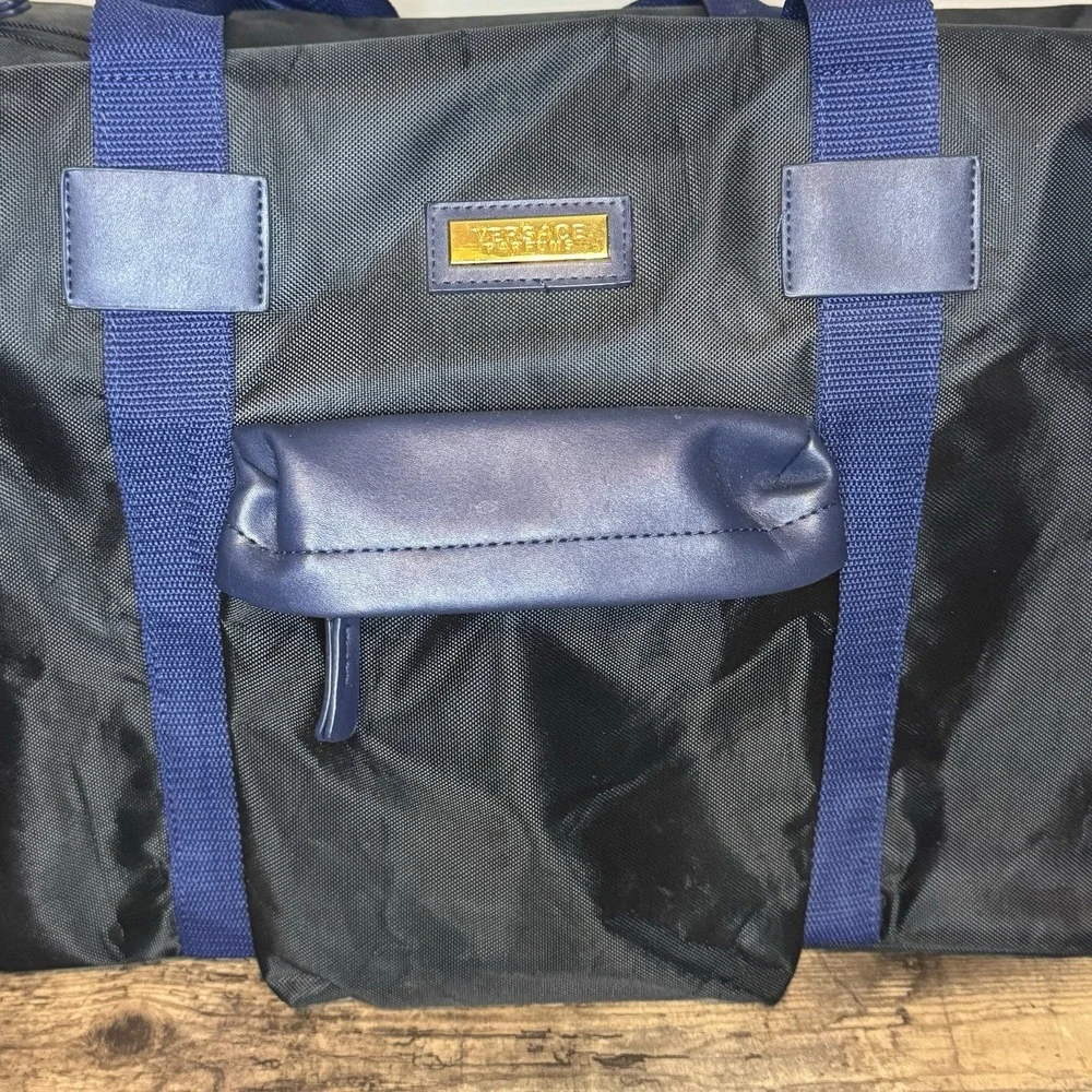 Versace Parfums Black Weekender Duffel Duffle Bag
